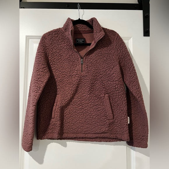 Abercrombie Sherpa Quarter Zip Sweatshirt - Picture 1 of 3